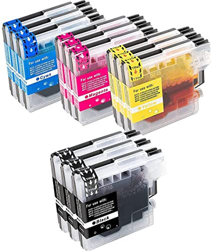 AWSU 12er Druckerpatronen Kompatible für Brother LC985 LC980 LC1100 für DCP-195C DCP-145C DCP-375CW DCP-163C DCP-165C DCP-167C MFC-250C MFC-490CW DCP-185C DCP-365CN DCP-373CW MFC-5890CN MFC-6490CW