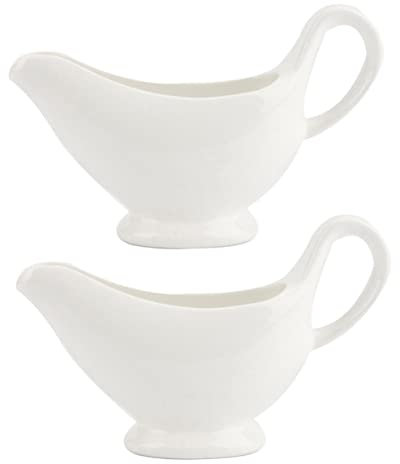 HOMSFOU Gravy Holder Sauce Boat Serving Bowl with ladle Syrup Pitcher Ceramic Creamer Modern Sauce Dressing containers Pour Gravy Sauce Containers Ceramics Glass White Seasoning Sauce Cup