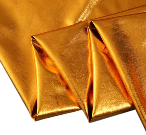 Wambere 2 m 1.50 m Breiter Bronzing Stoff Polyesterstoff,Glanz Satin Modestoff Deko-Stoff Meterware Zum Für Nähen Kostüm Bühnenkostümherstellung DIY-Spielzeug,Dunkles Gold