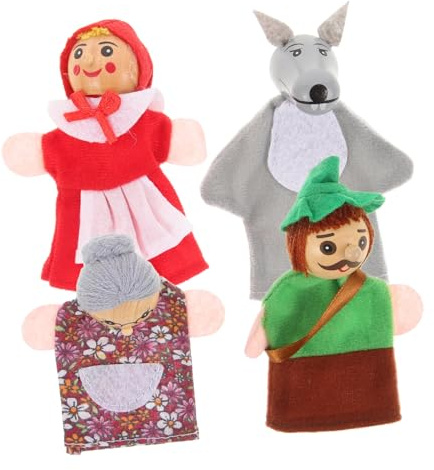 Abaodam 12 Stück Fingerpuppe Rotkäppchen Spielzeug Pädagogische Fingerpuppen Kinderhand Kleinkinder Fingerpuppenspielzeug Plüsch Geschichtenerzählen Fingerpuppen Tier Kind Cartoon