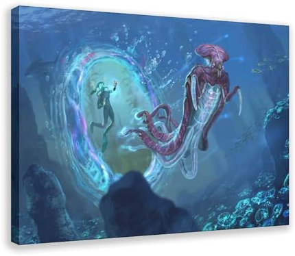 AAVEDA Game Subnautica 12 Leinwand-Poster, Wandkunst, Dekordruck, Bild, Gemälde für Wohnzimmer, Schlafzimmer, Dekoration, Rahmen-Stil, 60 x 90 cm