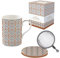 Easy Life COFFRET TISANIERE 35CL EN PORCELAINE AVEC FILTRE INOX COFFEE MANIA New