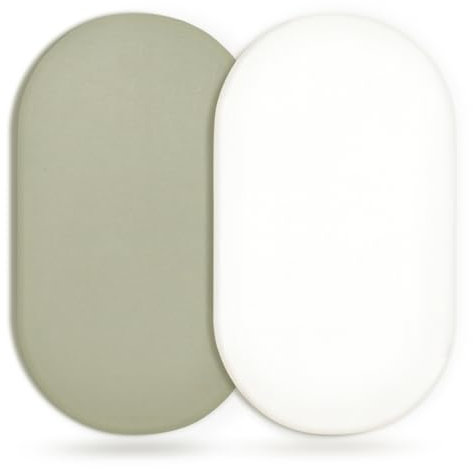 GRSSDER Dehnbares, ultraweiches Spannbettlaken für Stubenwagen, universelle Passform für Stubenwagen, Babywiege, Moseskorb, oval, rechteckig, Matratze, sicher und anschmiegsam, Jersey-Stubenwagen für