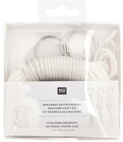 Makramee Set, Schlüsselanhänger, 3 Stk à ca. 3x 15cm