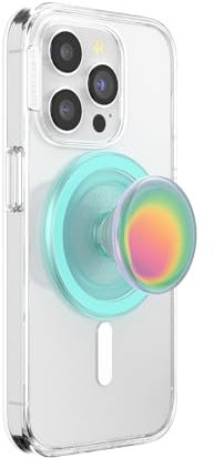 PopSockets: PopGrip Round für MagSafe - Inklusive Adapterring für MagSafe - Ausziehbarer Sockel und Griff mit einem Austauschbarem Top für Smartphones und Hüllen - Boca Aura