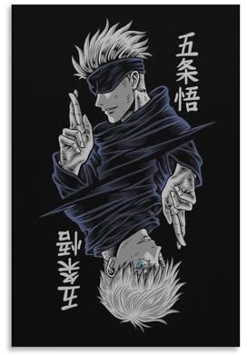 Anime-Poster, Gojo Satoru, Poster, Kunstdruck, Wandfoto, Malerei, Poster, Hängebild, Familiendekoration, 20 x 30 cm