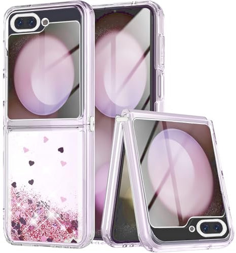 Yutwo Cover per Samsung Galaxy Z Flip 6, Custodia in Liquido Quicksand con Brillantini, Trasparente Silicone Morbido Ultra Sottile TPU Antiurto Case per Samsung Galaxy Z Flip 6