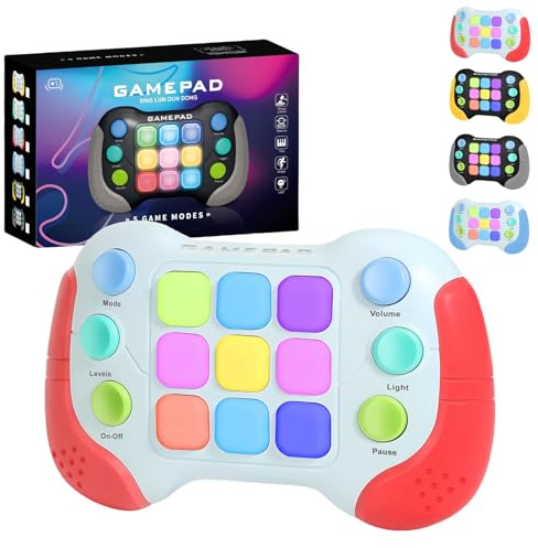 Quick Push Game Fidget Toys Erwachsene Kind,Rot Pop It Spielzeug Handheld Spielkonsole,Puzzle Spielmaschine Stressabbau Spielzeug Elektronisches Light Up Pop Spiel Geburtstagsgeschenk für Kinder