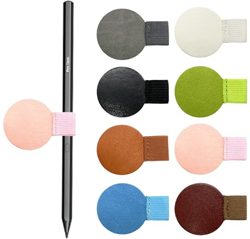 BOZILY 8 Stück Stiftschlaufe Selbstklebend,8 Farben Elastische Stiftschlaufe mit Elastische Schlaufe,Rotundität Adhesive Pen Holder für Tagebuch,Klemmbrett,Nachrichtentafel,Kühlschrank,Tablette