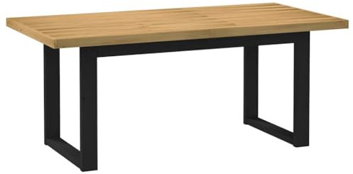 Gecheer Esstisch NOAIN U-Form-Beine 180x90x75 cm Massivholz Kiefer