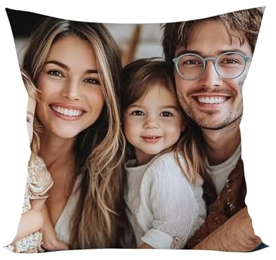 Federe Personalizzato Con la Tua Foto, Federa Per Cuscino Quadrata Personalizzata Con Immagine, 45x45cm, Decorazione Per la Casa, Federa Quadrata Per Cuscino, personalizzato (#02 bianca, 45*45 cm)