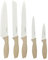 KASANOVA Cofanetto Set 5 COLTELLI Cucina, Bianco e Legno, One Size