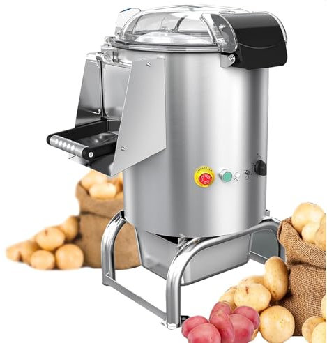 HYYKEJI 550W Electric Potato Peeler Machine, Commercial Potato Peeler, 70-100KG/H Fast High Output, 360° Even Peeling, for Potatoes, Sweet Potatoes, Ginger