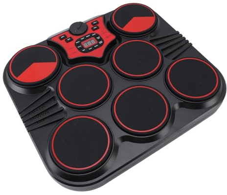 Electronic Set 7 Pads Multi Sounds Rhythms USB Rechargeable Tabletop Practice Pad with Sound Cable Foot Pedal