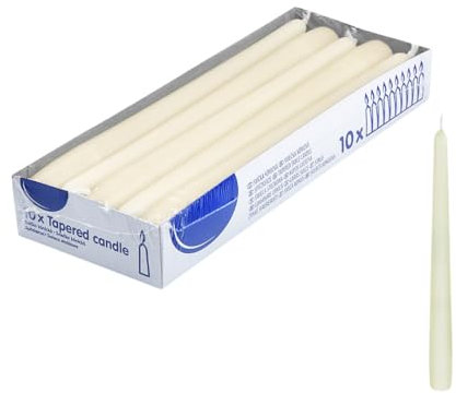 DeinPack 120 Spitzkerzen - Champagner - Dekorative Haushaltkerzen - Brenndauer 8 Stunden - Festliche Kerzen für Party, Hochzeit und andere Anlässe