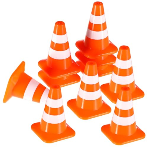 BESPORTBLE 14 Stück Miniatur Spielzeug Verkehrskegel Kinder Mini Pylonen Kinder Verkehrshütchen Spielzeug 3.5 X 2.5 X 2.5 Cm Pädagogisches Baustellenzubehör Für Kreatives Spielen Und Soziale
