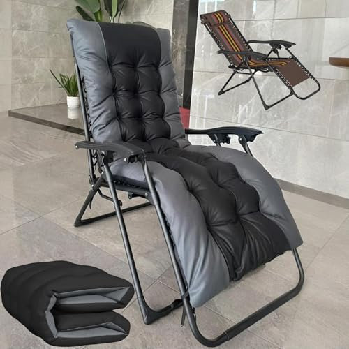 TerraVibe Sonnenliege Klappbar, Relaxstuhl mit Auflage, Gartenliege Klappbar, Gartenliege Wetterfest mit Abnehmbarer KopfstüTze, Strandliegen für Camping, Garten, Pool (Braun-1PC)