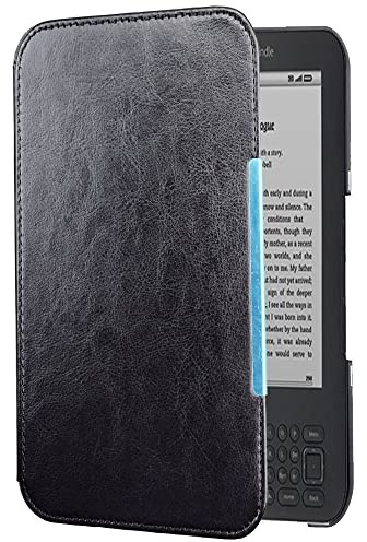 JKXLSLAX Kindle Keyboard (3rd Generation) Case - Light Weight Slim Shockproof Leather Drop Protective Cover for 6 Display (Black)