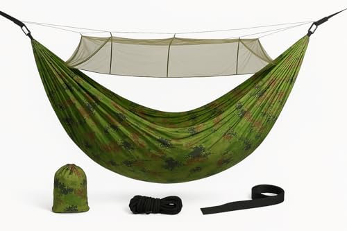 Ultraleichte Outdoor Hängematte mit Moskitonetz & Tarp – 260 x 140 cm – Komplettset für Camping, Wandern & Reisen