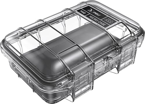 PELI M40 Micro Case – Small Protective Case; Superior Protection for Valuable Equipments and Compact Tools; Water Resistant, Dust Resistant and Crushproof; Volume 1 Litre; Colour: Black/Clear
