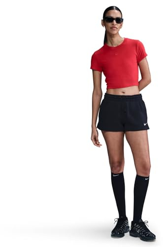 Nike Damen NSW Phnx FLC Mr Std Shorts, Black/Sail, L