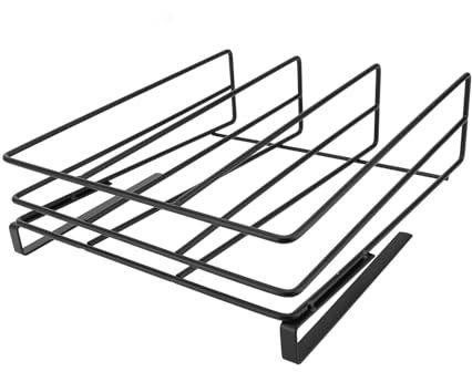 NIZUUONE Carbon Steel Chopping Board Rack, Under Cabinet Storage Shelf Holder Organizer Hanging Chopping Board for Kitchen Pot Lid