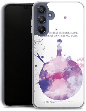 Custodia di silicone compatibile con Samsung Galaxy A15 5G Custodia trasparente Cover per smartphone trasparente Acquerello Il piccolo principe Cuore