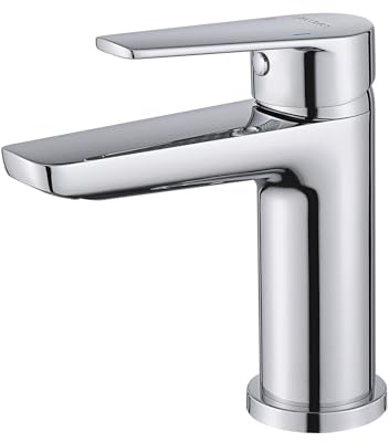 Decaura Robinet salle bain en laiton avec bec hauteur 94mm mitigeur lavabo | mitigeur salle de bain monocommande chaud et froide robinet de lavabo Chromé