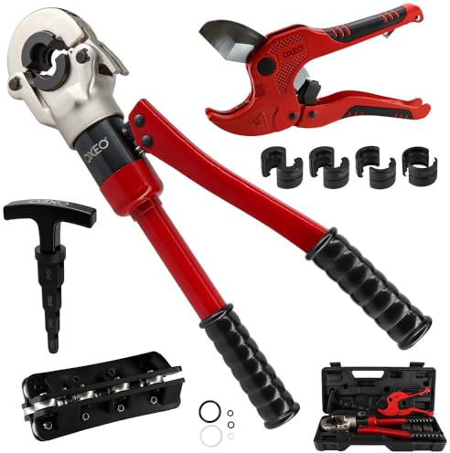 Kit outils sertir multicouches - Pince sertisseuse Pro - 4 mâchoires TH - Redresseur tube - Calibreur ébavureur - Coupe tube