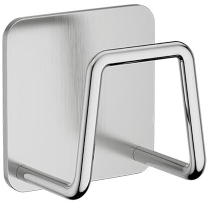 EasyByMall Étagère de salle de bain en acier inoxydable pour lavabo – Crochet adhésif sans trou, 5 x 5 cm, étagère de rangement compacte, antirouille et drainante