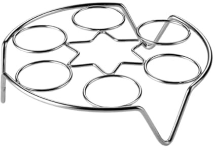 KIOALXZ Soporte para rejilla de cocción, cesta para vaporera de huevos, práctico soporte de acero inoxidable, cocción eficiente de albóndigas y huevos,