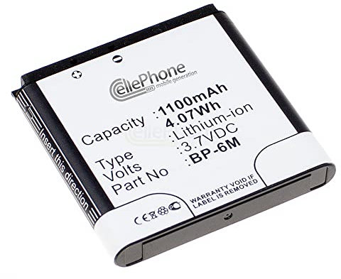 cellePhone Akku Li-Polymer kompatibel mit Nokia 3250 XpressMusic 6151 6233 6234 6280 6288 9300 9300i N73 N77 N93 (Ersatz für BP-6M)