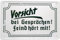 WOGEKA ART Retro Blechschild - Vorsicht bei Gesprächen - witziger Spruch als Geschenk-Idee zum Geburtstag Weihnachten zur Dekoration 20x30 cm Vintage-Design aus Metall 892