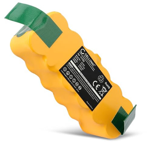 CELLONIC, Battery for Vacuum cleaner compatible with iRobot Roomba 960, 620, 900, 600, Scooba 651 (14.4V, 4000mAh)