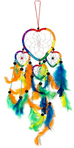 Großer 40cm x 9cm Dreamcatcher Traumfänger Knall Bunt Fair Trade