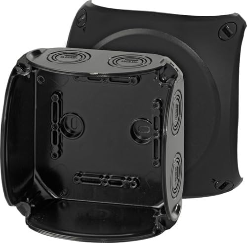 Hensel KF0600B Kabelabzweigkasten Feuchtraumdose IP66 bis 6 qmm 3phasig, 10 qmm 1phasig, ohne Klemme, schwarz