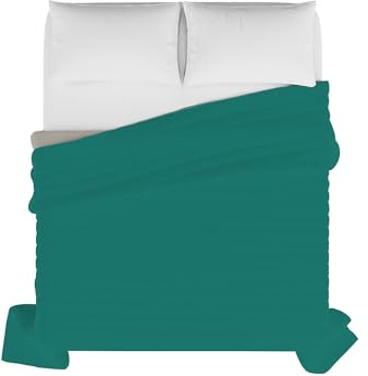 Elegant Sommer Steppdecke Hell Grau/Wasser, 100% Mikrofaser, 260x270cm