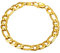 PROSTEEL Figarokette Armband 9mm breit Herren Armband 18k vergoldet 19cm 3+1 Glieder Link Kettenarmband Armkette, gold