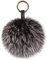 Kaninchenfell Anhänger Taschenanhänger Schlüsselanhänger Echtfell Pelz Fuchspelz Pom Pom Ball Bommel (schwarz mit weißer Spitze)