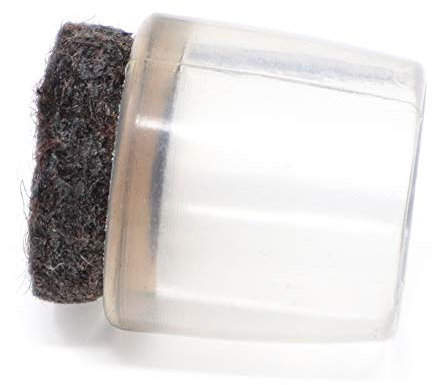 Adsamm® / 16 x Stuhlbeinkappen mit Filz / Transparent / Ø 13 - 14 mm / rund / Filz-Möbelgleiter für runde Sesselfüße sowie runde abgeschrägte Stuhlbeine