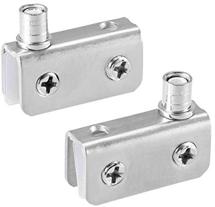 Bisagra de cristal para puerta de cristal de acero inoxidable con bisagra pivotante de 52 x 16 x 26 mm, color plateado