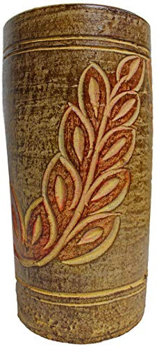 Vase Tonvase Terracottavase Blumenvase aus Ton 26 cm Handarbeit Dekoration Zubehör braun rot
