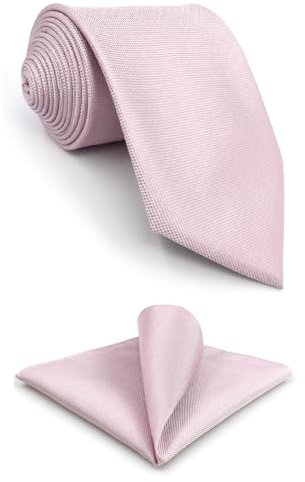 S&W SHLAX&WING Herren Krawatte Solid Rosa Dünne Hochzeit Party Seide