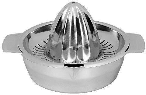 Westmark Zitronen-/Zitruspresse mit Behälter, Durchmesser: 13,8 cm, Fassungsvermögen: 350 ml, Rostfreier Edelstahl, Silber, 30942260