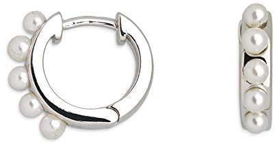 Xenox Damen-Creolen MODERN CLASSIC aus 925er Sterlingsilber und Zirkonia (roségoldfarben)