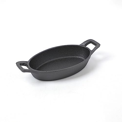 HAWOK Ovale Mini-Servierschale aus Gusseisen, 15,5 x 9,8 cm, 20 ml