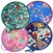 LTCT Foldable Fan Round Japanese Style Summer Handheld Folding Fans Festival Wedding Party Decor Home Personal Decoration 4 Units Different Beautiful Patterns