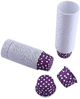 100 Stück Mini Cupcake Liner Papier - Runde Bunte Kuchen Backbecher für Zuhause Geburtstag Party Hochzeit Dekoration Gebäck Muffin Formen (Lila)