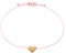 Selfmade Jewelry Armband Damen Herz Roségold Handgemachtes Makramee Armbändchen mit Herzchen Größenverstellbar Inkl. Geschenk-Verpackung (Rosegold - Rosa)