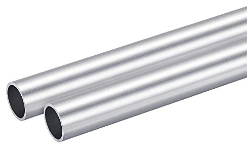 sourcing map 2 Stück 6063 Aluminium Rundrohr 22mm Außendurchmesser Alurohr 19mm Innendurchmesser Aluminiumrohre 200mm Länge Aluprofil Rohr Aluminiumstange Rund Hohler Aluminium Profil Rohre